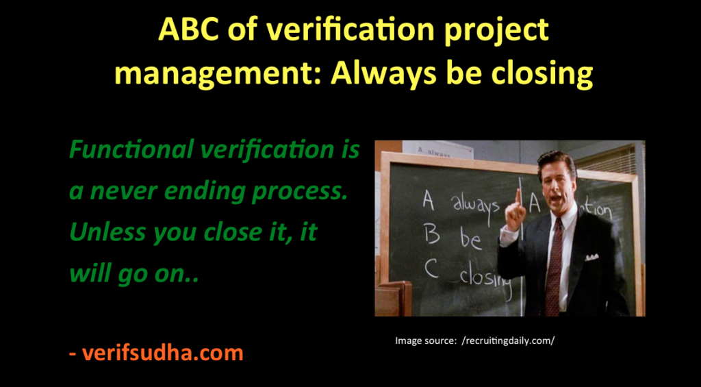 ABC of verification project management